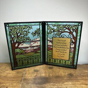 Yorkraft Stained Glass Panels Trees Outdoor Scene Suncatcher Camus‎ No 1200